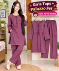 Girls’ Mauve Embroidered Palazzo Set