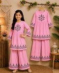 Girls’ Pink Floral Frock Set