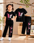 Girls’ Pink Butterfly Cotton Set