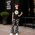 Girls’ Black Daisy Cotton Set